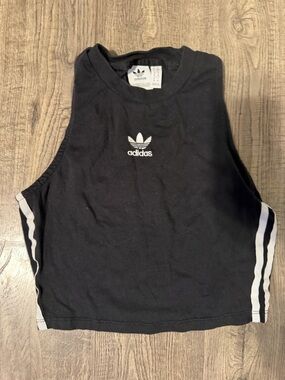 adidas Black Tank Top with White Trefoil Label